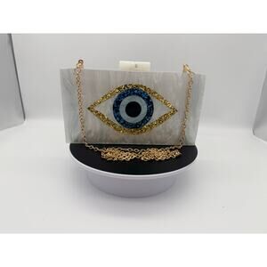 The Mystic Eye: Pearlized Acrylic Statement Clutch